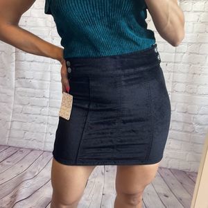 Brand New W/ Tags Black Free People Suede Skirt size 24